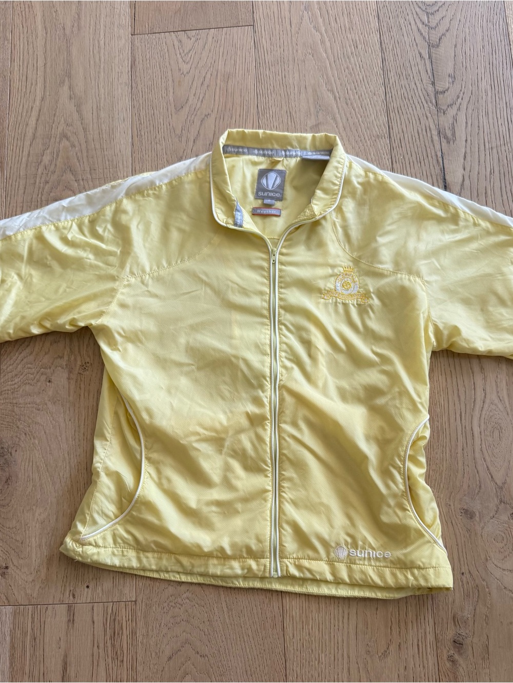 Sunice Yellow Short Sleeve Windbreaker Golf Jacket Size Small